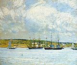 childe hassam A Parade of Boats painting